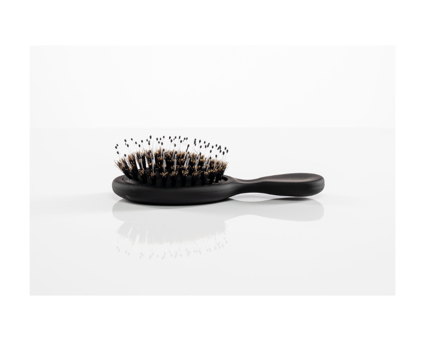 Mini Mixed Nylon & Boar Bristle Brush – Matte Black