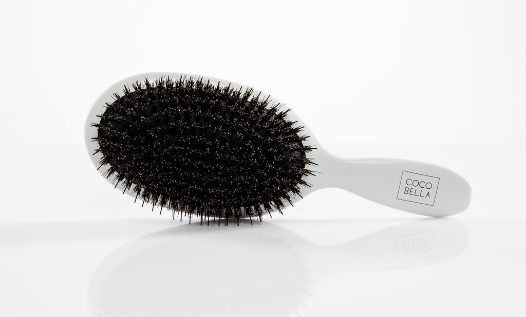 Mixed Nylon & Boar Bristle Brush - White Gloss