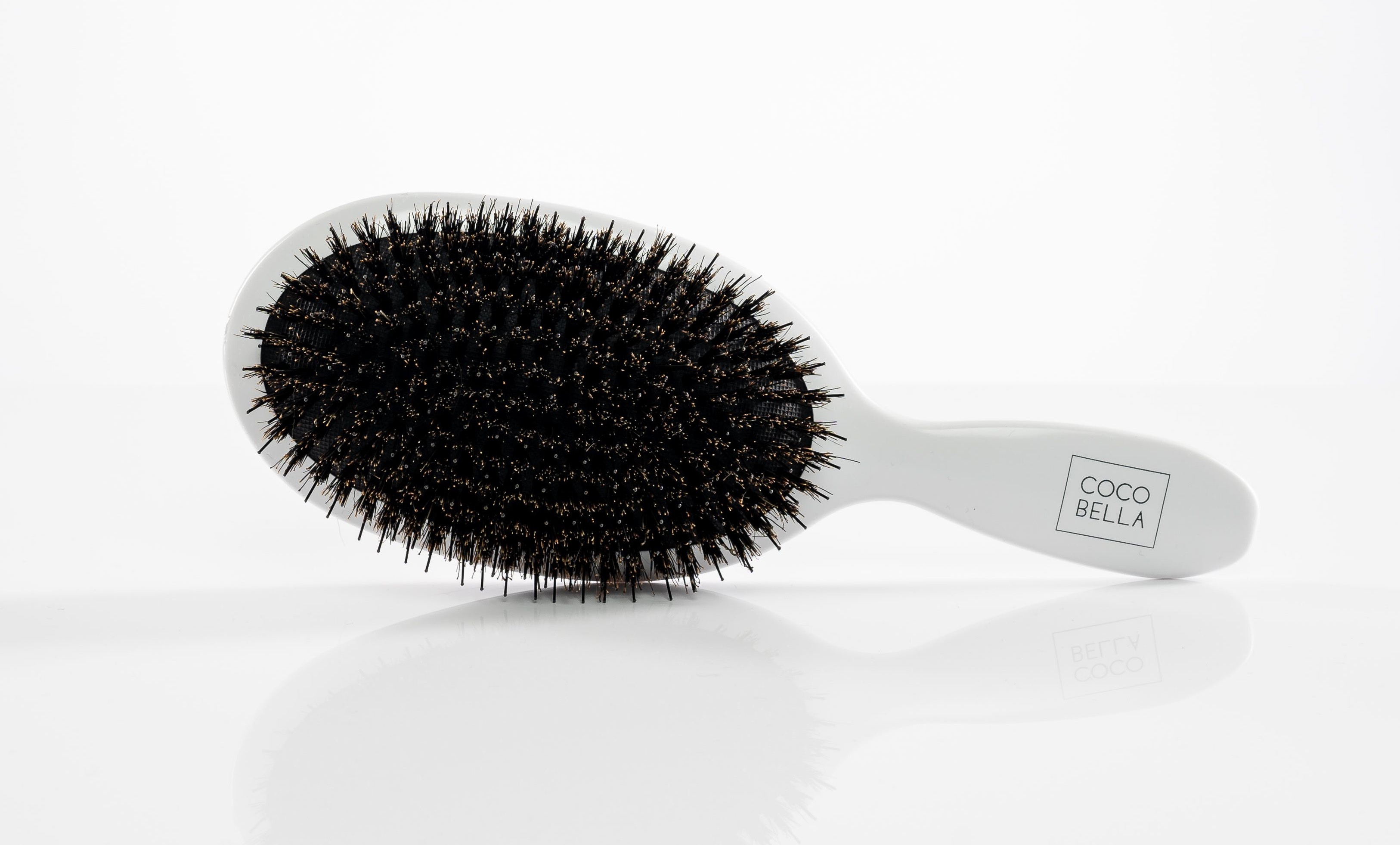Mixed Nylon & Boar Bristle Brush - White Gloss