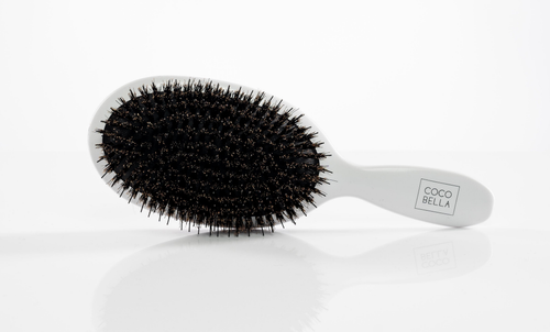 Mixed Nylon & Boar Bristle Brush - White Gloss